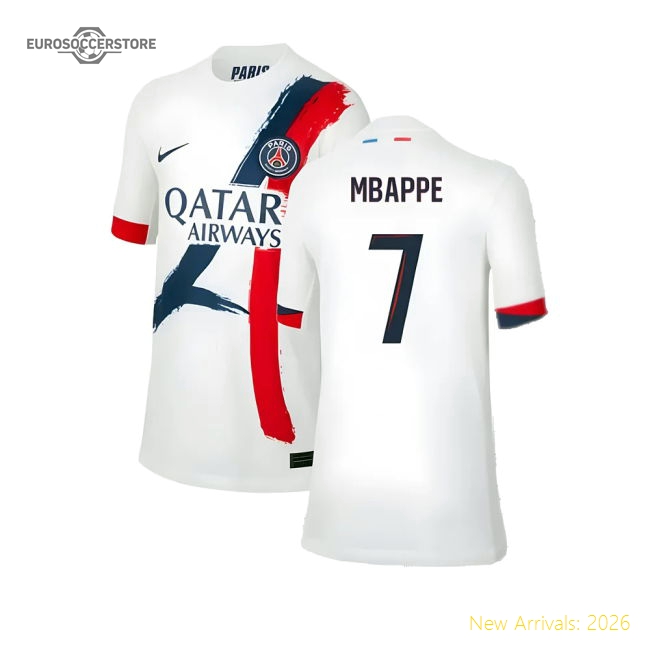 2024-2025 PSG Away Shirt (Kids) (Mbappe 7)-Vantage Point Soccer